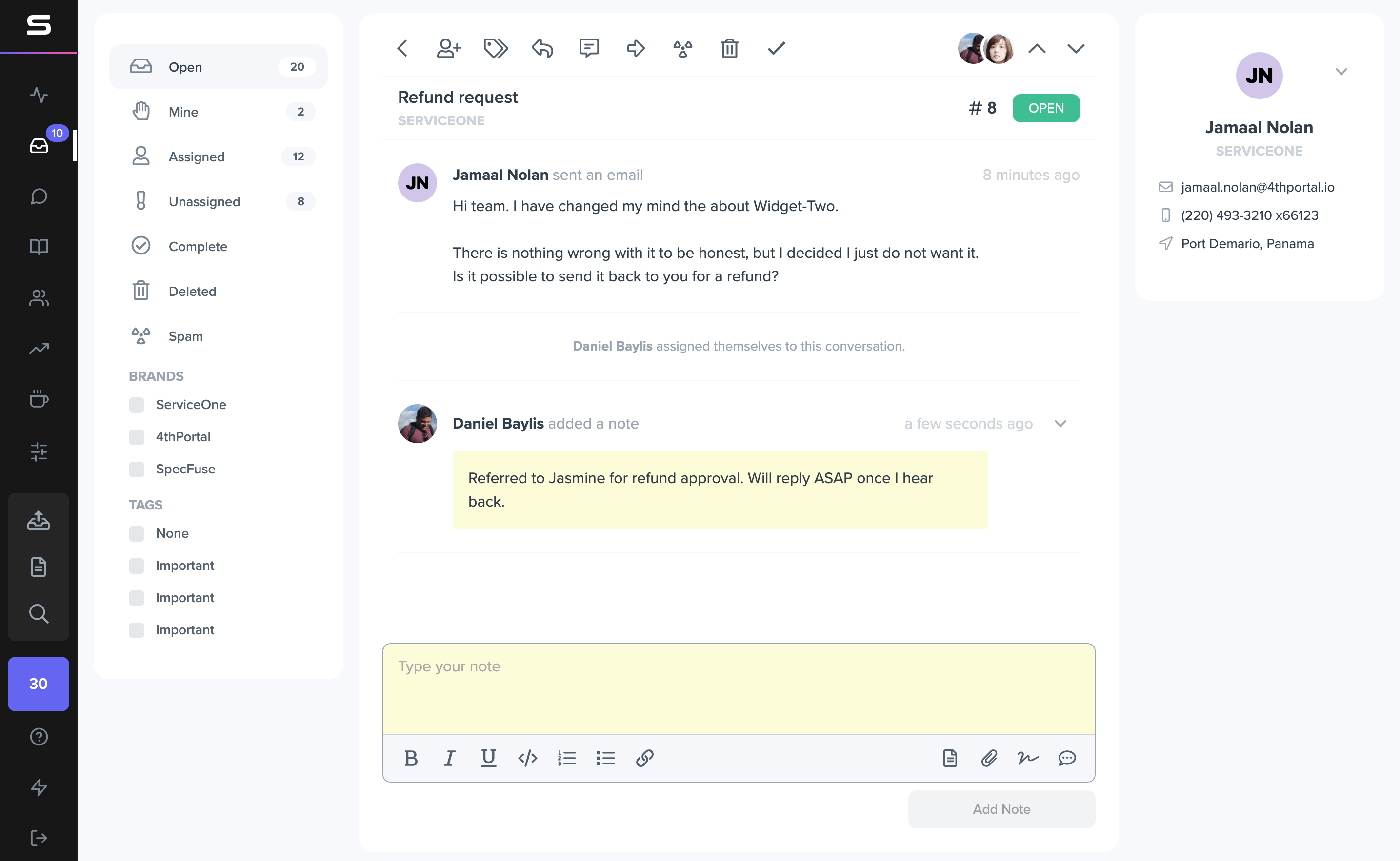 SwiftDesk - Customer Conversations